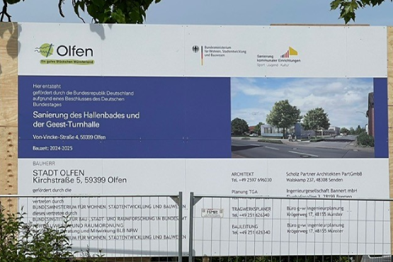 Bauschild Hallenbad Olfen